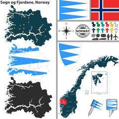 Map of Sogn og Fjordane, Norway