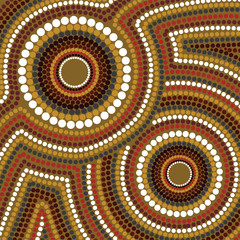 Aboriginal art. Illustration based on aboriginal style of dot painting.