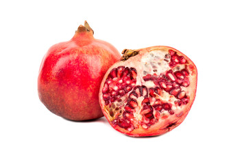 Pomegranate with half