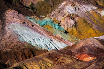 Group of rocks named Artist Palette in the Death Valley National Park, USA