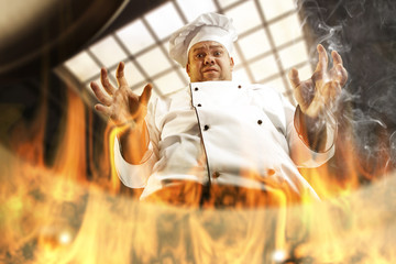 cook chef and fire 
