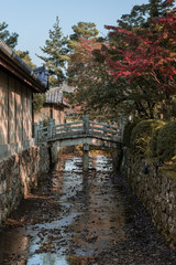 Fototapeta na wymiar 秋の京都嵐山　庭園の石橋（縦）