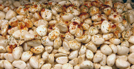 Pickled marinated garlic chives with spices