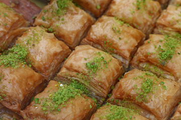 Baklava cookies in retail market display