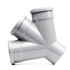 Gray drain pipe isolated on a white background