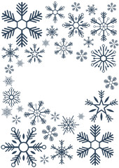 Merry Christmas and Happy New Year. Snowflakes. Vector illustration.