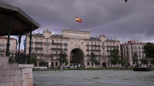 SANTANDER, SPAIN - AUGUST, 19: Bank of Santander facade on August 19, 2016