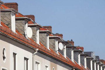 Dach, Dachfenster, Schornsteine