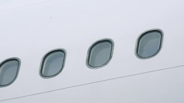 airplane windows from outside - detail