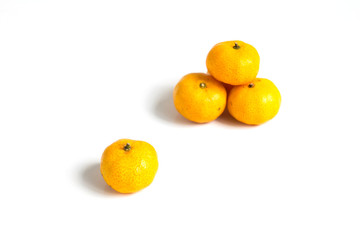 Group of mandarin orange (Citrus reticulata) on white background