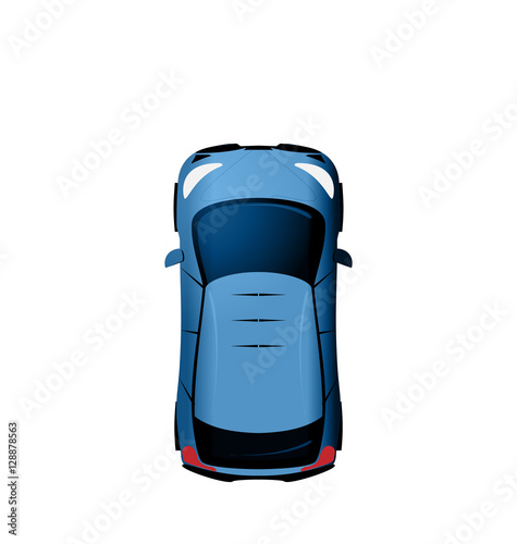 "Car view from above, Vehicle Isolated on White Background" Stock image