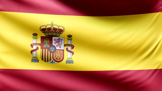 Realistic beautiful Spanish flag looping Slow 4k resolution