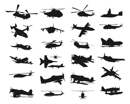 Helicopter Silhouettes Set