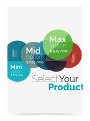 Business layout - select your product with sample options