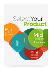 Business layout - select your product with sample options