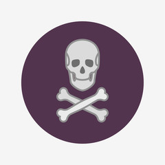 Skull with two bones 