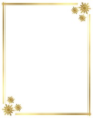 Vector, Gold Snowflakes Border