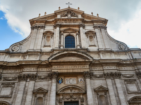 Facade Church of St. Ignatius Loyola Campus Martius Rome Italy