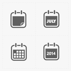 Vector Black Calendar Icons 