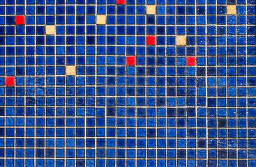 Floor blue mosaic in the water