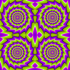Green holes (optical illusion of movement). Seamless pattern.