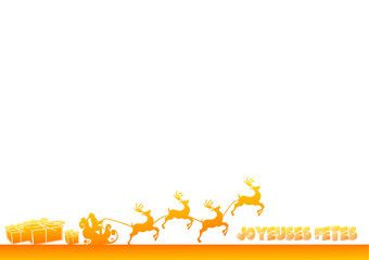 joyeuses fêtes traineau en or