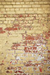 A page full of crumbling red brick wall background texture