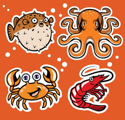 sealife cartoon character pack