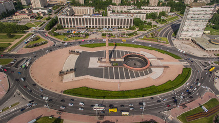 Aerial view of 'Ploschad Pobedy' in St. Petersburg