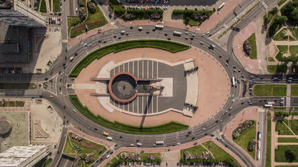 Aerial view of 'Ploschad Pobedy' in St. Petersburg