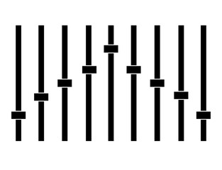 Equalizer icon vector, audio player interface, sound balance, mixer, DJ. Volume setting sign Isolated on white