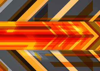 Flow of arrows. Imagination of business or technology process. Vector futuristic  background with great idea