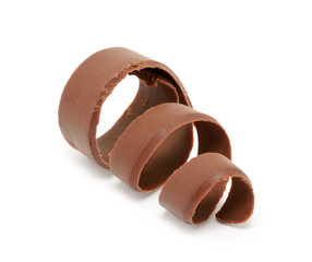 Chocolate curl isolated on white background