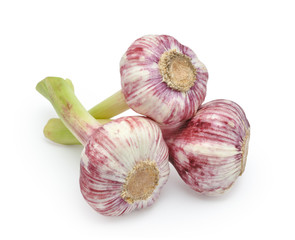 Fresh garlic isolated on white background