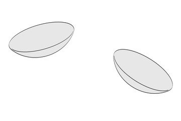 2d cartoon illustration of contact lens