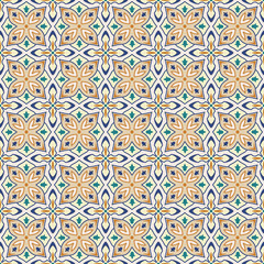 Seamless color pattern, Arabic style. The swatch is included in vector file.