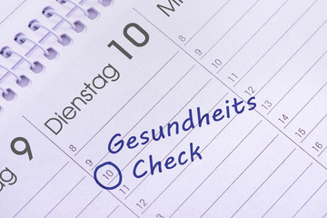 Gesundheitscheck  Termin im Kalender