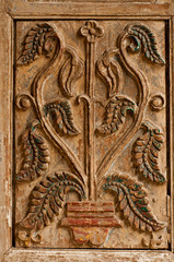 ancient carving on the door