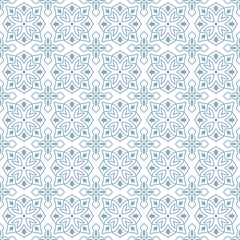 Seamless monochrome pattern on transparent background, Arabic style. The swatch is included in vector file.