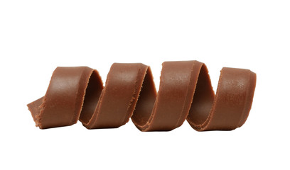 Chocolate curl isolated on white background