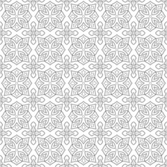 Seamless monochrome pattern on transparent background, Arabic style. The swatch is included in vector file.