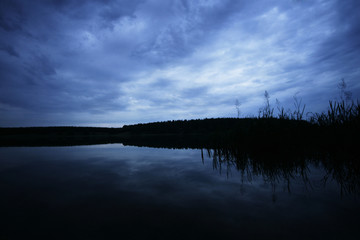 Eerie lake scene