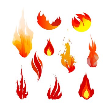 Vector Abstract Flame icons.