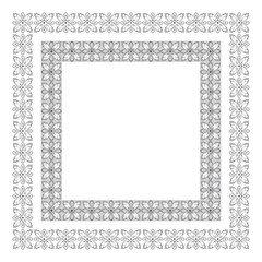 Square ornate frames. Black, gray and white colors are used. Pattern brushes are included in vector file. 