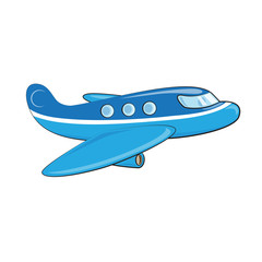 Cartoon jet, vector image isolated on white background.