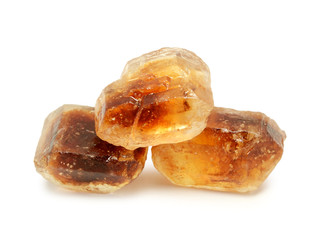 Caramelized sugar isolated on white background
