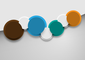 Circles data communication chain infographics data