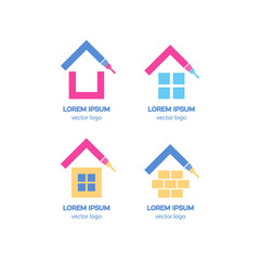 House repair, roofing vector logo