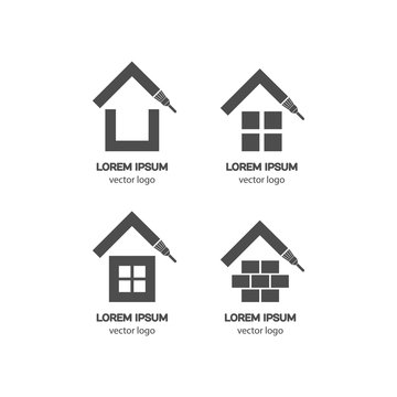 House repair, roofing vector logo