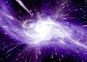 Fototapeta premium Stars, dust and gas nebula in a far galaxy